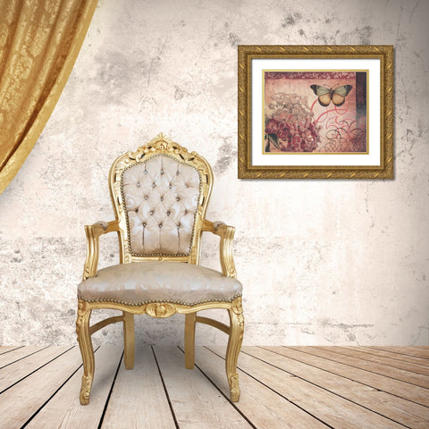 Le Rose a Monte II Gold Ornate Wood Framed Art Print with Double Matting by Poloson, Kimberly