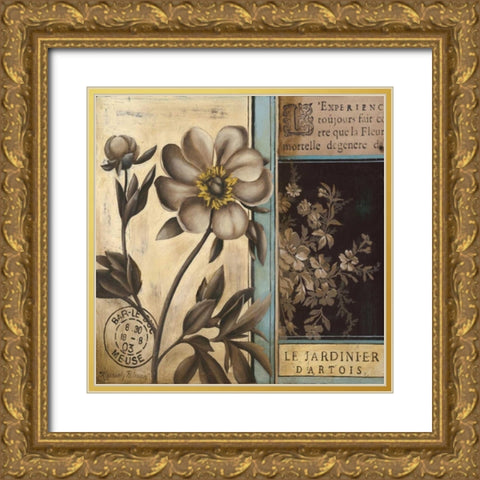 Belle Fleur II Gold Ornate Wood Framed Art Print with Double Matting by Poloson, Kimberly