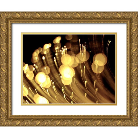 Drops of Gold I Gold Ornate Wood Framed Art Print with Double Matting by Burkhart, Monika