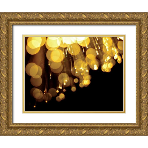 Drops of Gold II Gold Ornate Wood Framed Art Print with Double Matting by Burkhart, Monika