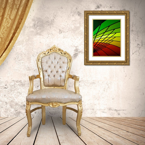Curves of Color I Gold Ornate Wood Framed Art Print with Double Matting by Burkhart, Monika