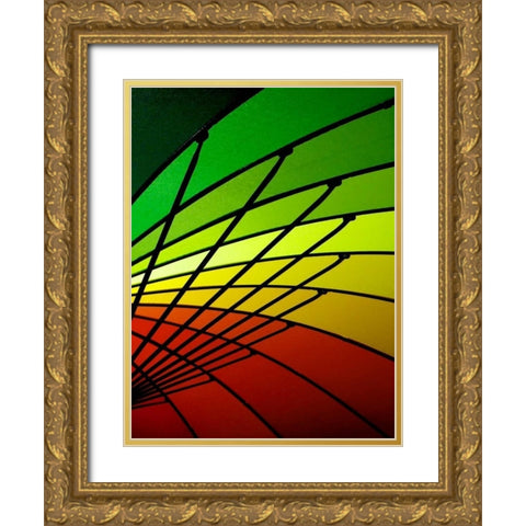 Curves of Color I Gold Ornate Wood Framed Art Print with Double Matting by Burkhart, Monika