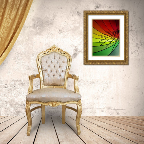 Curves of Color II Gold Ornate Wood Framed Art Print with Double Matting by Burkhart, Monika