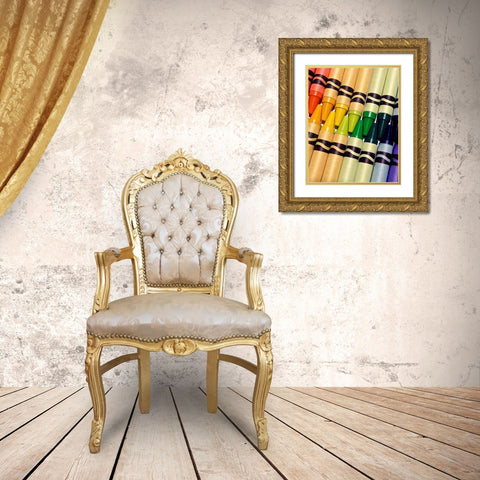 Color Crave I Gold Ornate Wood Framed Art Print with Double Matting by Burkhart, Monika