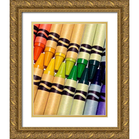 Color Crave I Gold Ornate Wood Framed Art Print with Double Matting by Burkhart, Monika