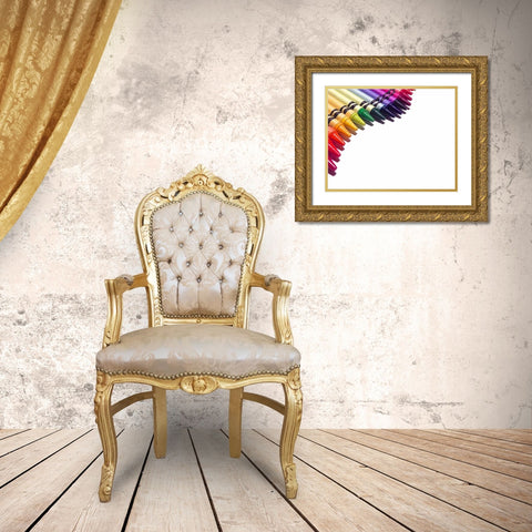 Color Crave III Gold Ornate Wood Framed Art Print with Double Matting by Burkhart, Monika