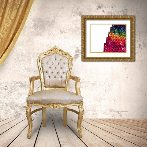 Color Crave IV Gold Ornate Wood Framed Art Print with Double Matting by Burkhart, Monika
