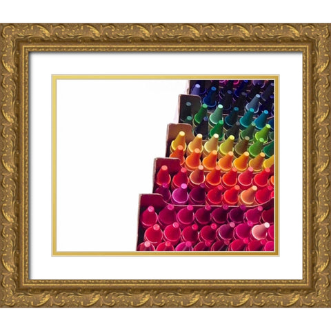 Color Crave IV Gold Ornate Wood Framed Art Print with Double Matting by Burkhart, Monika