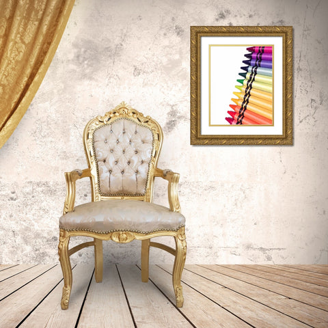 Color Crave V Gold Ornate Wood Framed Art Print with Double Matting by Burkhart, Monika
