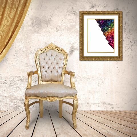 Color Crave VI Gold Ornate Wood Framed Art Print with Double Matting by Burkhart, Monika