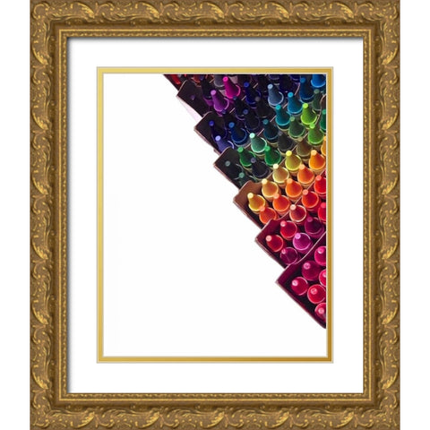 Color Crave VI Gold Ornate Wood Framed Art Print with Double Matting by Burkhart, Monika