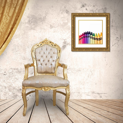 Color Crave VII Gold Ornate Wood Framed Art Print with Double Matting by Burkhart, Monika