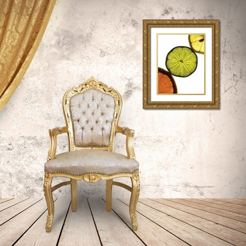Sliced Fruit III Gold Ornate Wood Framed Art Print with Double Matting by Burkhart, Monika