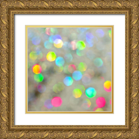 Glitter Bokeh VI Gold Ornate Wood Framed Art Print with Double Matting by Harbick, N.