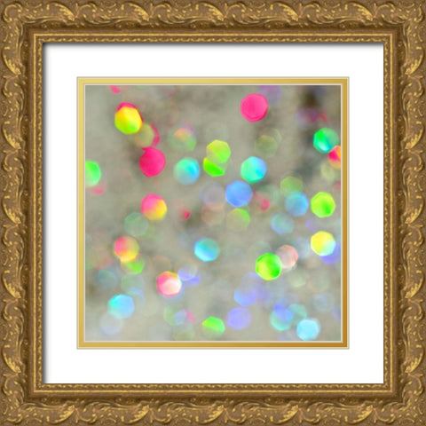 Glitter Bokeh VII Gold Ornate Wood Framed Art Print with Double Matting by Harbick, N.