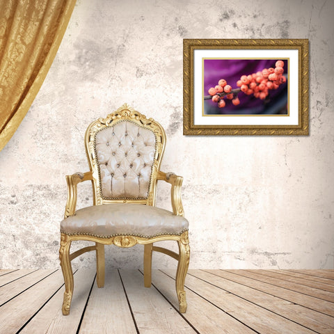 Wild Berries I Gold Ornate Wood Framed Art Print with Double Matting by Berzel, Erin