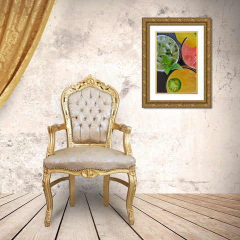 Happy Hour IV Gold Ornate Wood Framed Art Print with Double Matting by Berzel, Erin