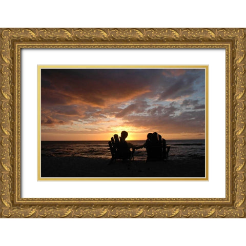 Honeymoon II Gold Ornate Wood Framed Art Print with Double Matting by Berzel, Erin
