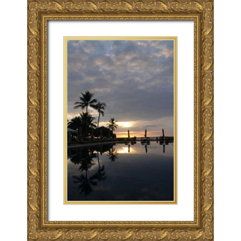 Tropical Paradise Gold Ornate Wood Framed Art Print with Double Matting by Berzel, Erin