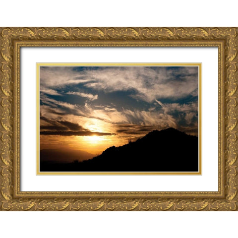 Sunset in Joshua Tree I Gold Ornate Wood Framed Art Print with Double Matting by Berzel, Erin