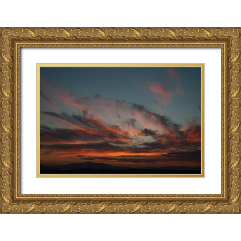Cloudy Sunset I Gold Ornate Wood Framed Art Print with Double Matting by Berzel, Erin