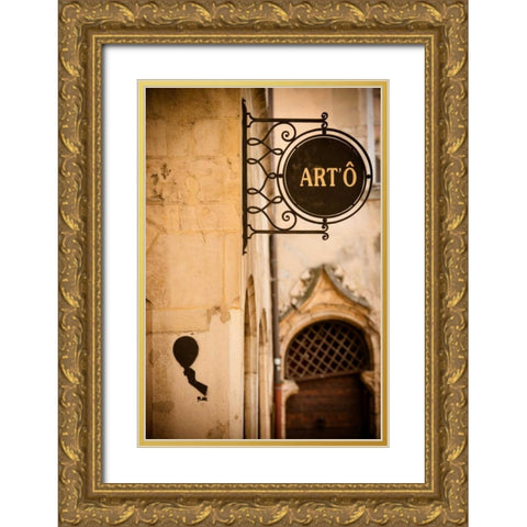 Place de Change Gold Ornate Wood Framed Art Print with Double Matting by Berzel, Erin