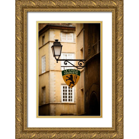 Le Cyclo in Lyon Gold Ornate Wood Framed Art Print with Double Matting by Berzel, Erin