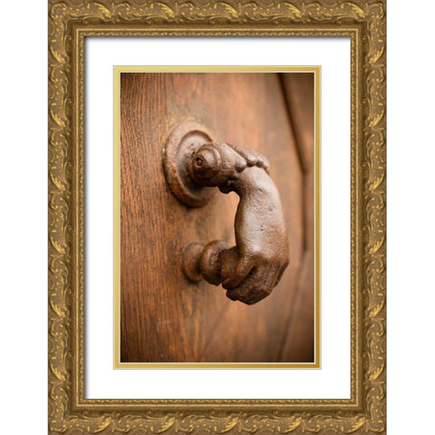 French Door Knocker I Gold Ornate Wood Framed Art Print with Double Matting by Berzel, Erin