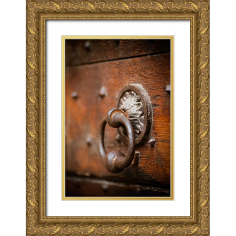 French Door Knocker IV Gold Ornate Wood Framed Art Print with Double Matting by Berzel, Erin