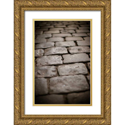 Stone Path IV Gold Ornate Wood Framed Art Print with Double Matting by Berzel, Erin