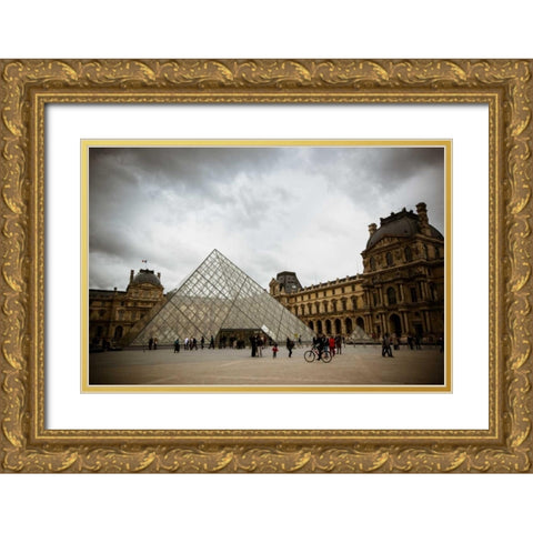 The Louvre I Gold Ornate Wood Framed Art Print with Double Matting by Berzel, Erin