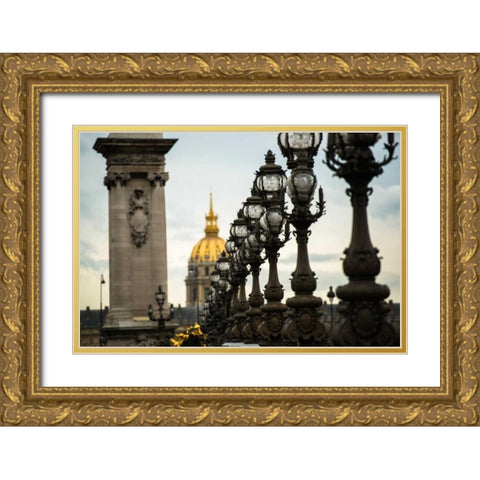 Pont Alexandre II Gold Ornate Wood Framed Art Print with Double Matting by Berzel, Erin