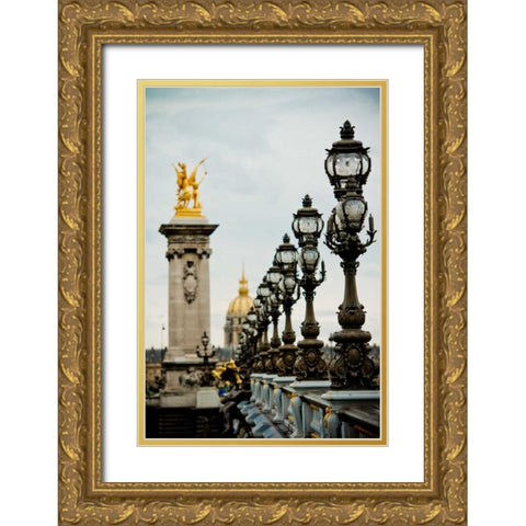 Pont Alexandre IV Gold Ornate Wood Framed Art Print with Double Matting by Berzel, Erin