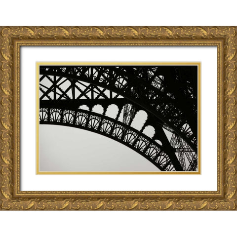 Eiffel Tower Latticework III Gold Ornate Wood Framed Art Print with Double Matting by Berzel, Erin