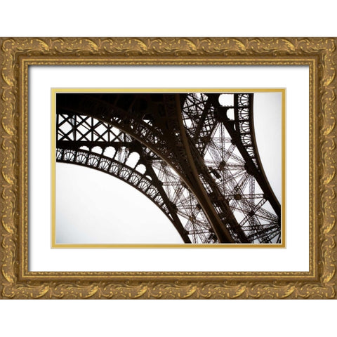 Eiffel Tower Framework I Gold Ornate Wood Framed Art Print with Double Matting by Berzel, Erin