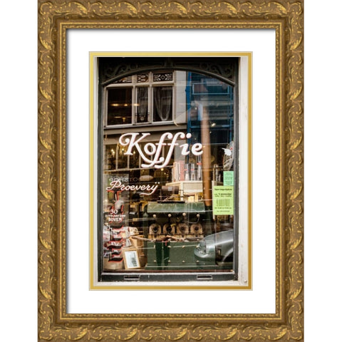 Amsterdam Reflections Gold Ornate Wood Framed Art Print with Double Matting by Berzel, Erin