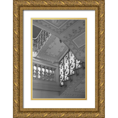 Belle Epoque II BW Gold Ornate Wood Framed Art Print with Double Matting by Crane, Rita