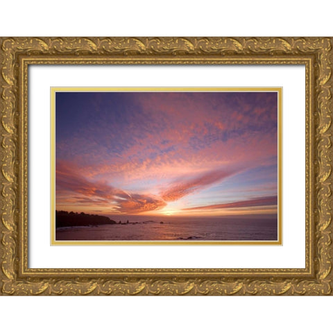 Sunset Sky I Gold Ornate Wood Framed Art Print with Double Matting by Crane, Rita