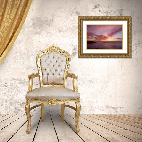 Sunset Sky II Gold Ornate Wood Framed Art Print with Double Matting by Crane, Rita