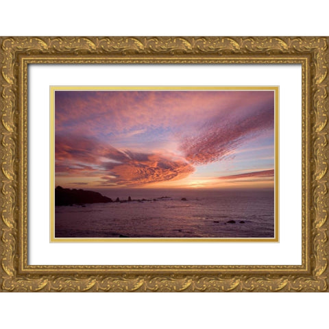 Sunset Sky II Gold Ornate Wood Framed Art Print with Double Matting by Crane, Rita