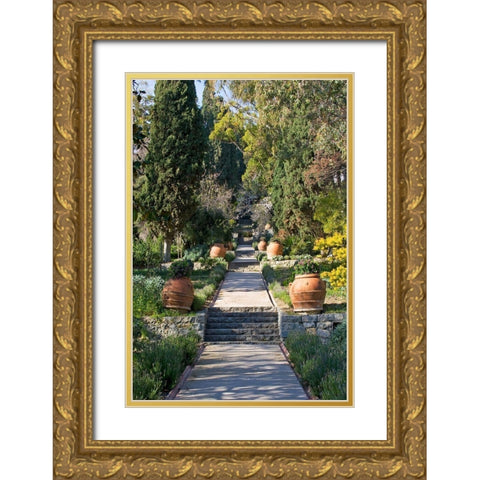 Italian Garden I Gold Ornate Wood Framed Art Print with Double Matting by Crane, Rita