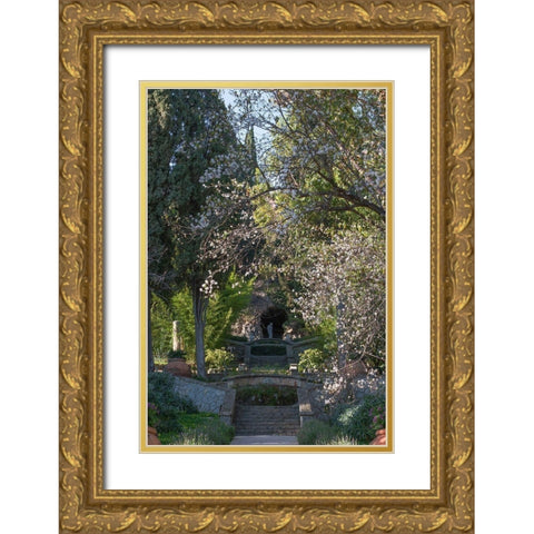 Italian Garden II Gold Ornate Wood Framed Art Print with Double Matting by Crane, Rita