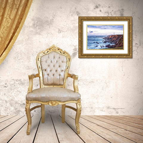 Lighthouse and Bluffs I Gold Ornate Wood Framed Art Print with Double Matting by Crane, Rita