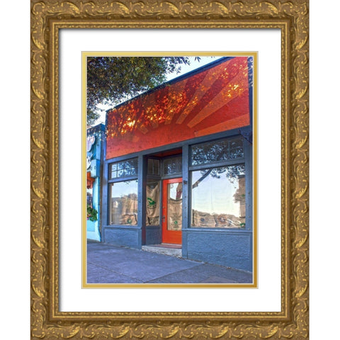 Main Street Storefront II Gold Ornate Wood Framed Art Print with Double Matting by Crane, Rita