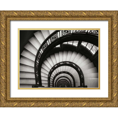 Rookery Stairwell Gold Ornate Wood Framed Art Print with Double Matting by Christensen, Jim