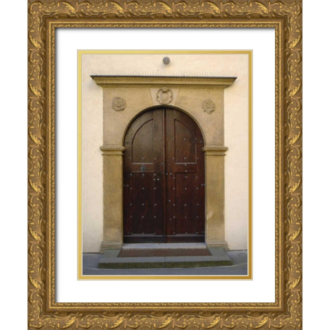 Prague Door II Gold Ornate Wood Framed Art Print with Double Matting by Christensen, Jim
