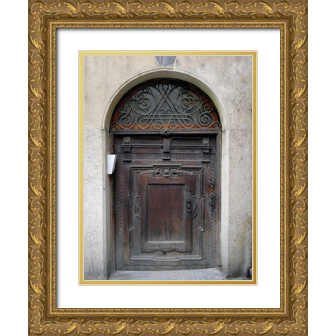 Prague Door III Gold Ornate Wood Framed Art Print with Double Matting by Christensen, Jim