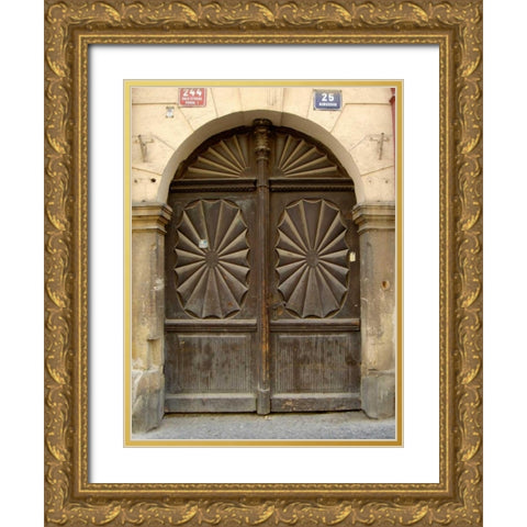 Prague Door VI Gold Ornate Wood Framed Art Print with Double Matting by Christensen, Jim