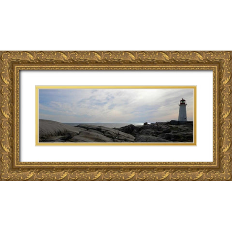 Lighthouse II Gold Ornate Wood Framed Art Print with Double Matting by Christensen, Jim
