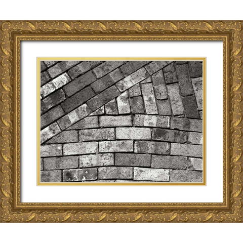 Bricks Gold Ornate Wood Framed Art Print with Double Matting by Christensen, Jim